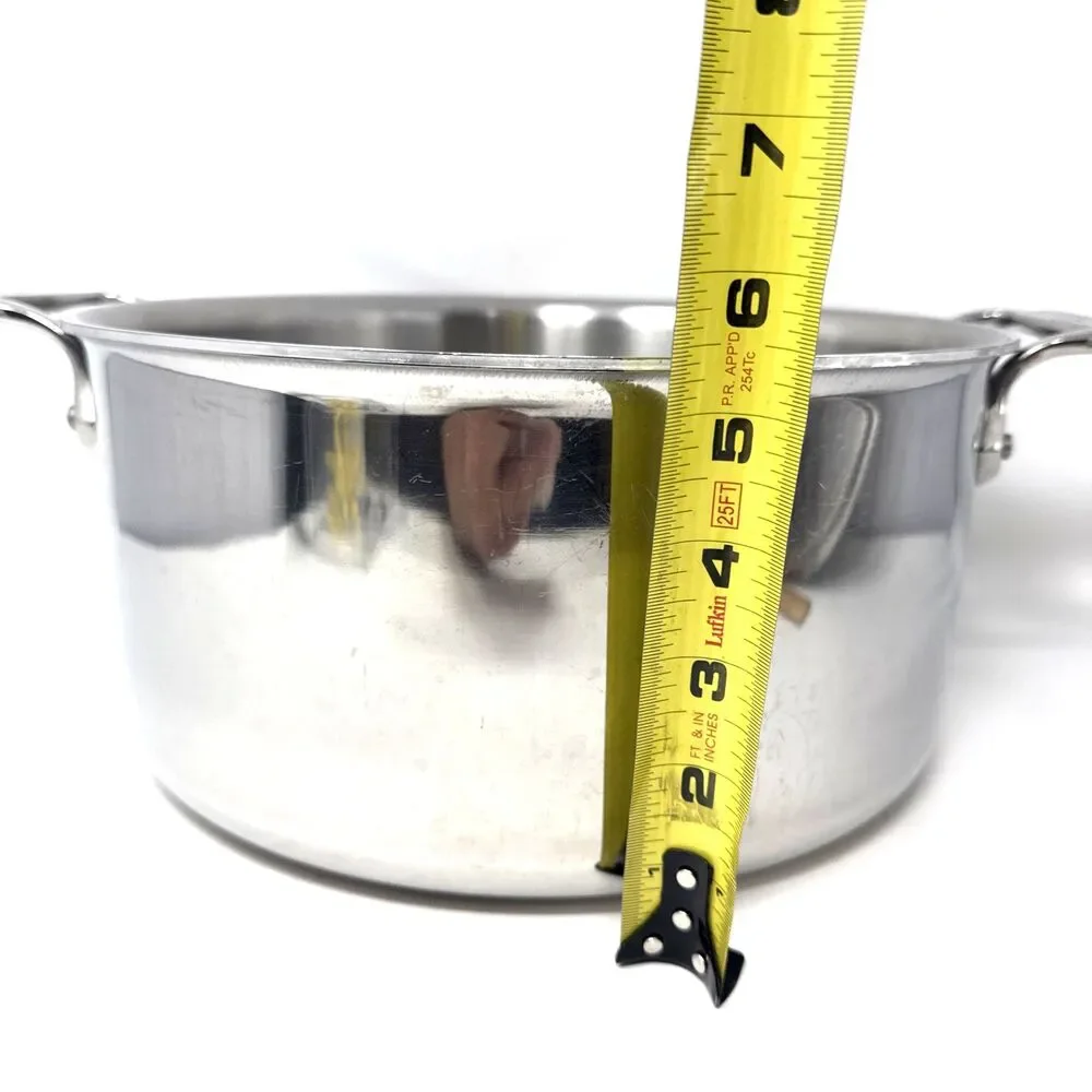 ALL-CLAD D3 3-Ply 6 Quart Polished Stainless Steel Stockpot w/Lid Clean EUC